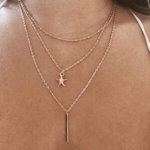 5/$20 star and bar layered necklace